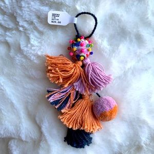 Johnny Was Pom Pom & Tassel Ornament - Pink & Orange